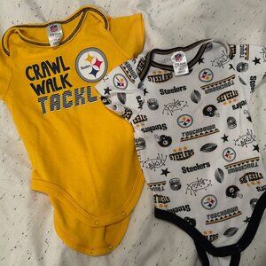 2 Steelers baby onesies (3-6 months)